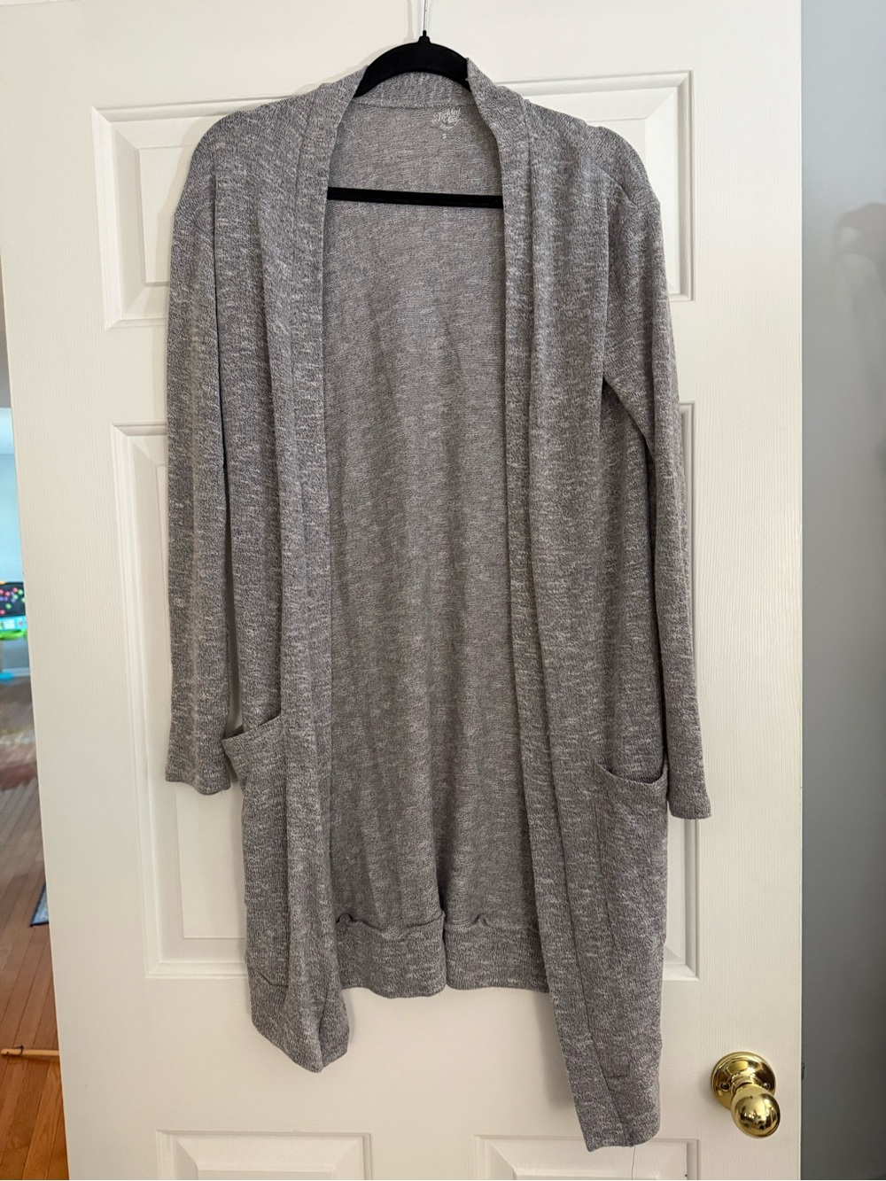 Light Gray Open Front Women's Cardigan Sweater